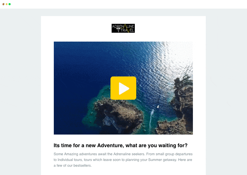 A video embedded in email by adding a GIF. A video embedded in email by adding a GIF.
