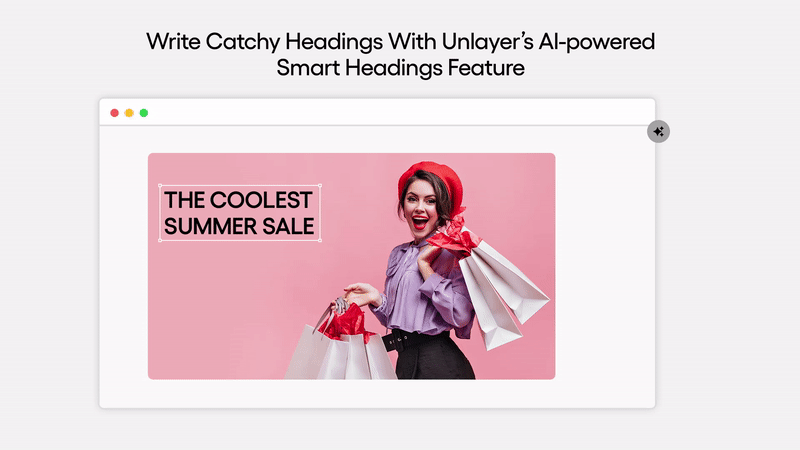 AI powered smart headings from Unlayer AI powered smart headings from Unlayer
