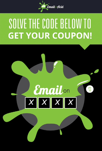 Gamification element email example from Email on Acid.