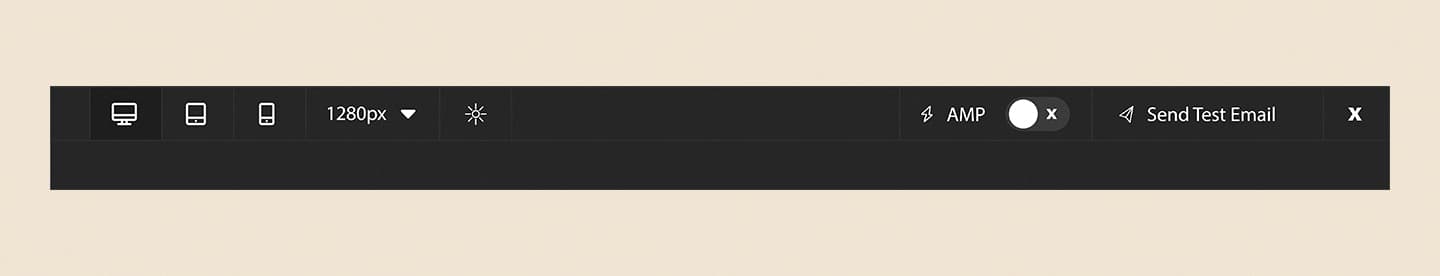 AMP preview inside the Unlayer editor UI