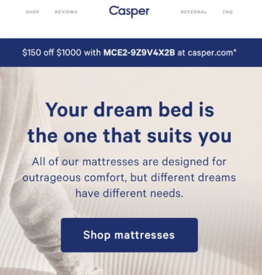 An email background color that is same as the brand's theme An email background color that is same as the brand's theme