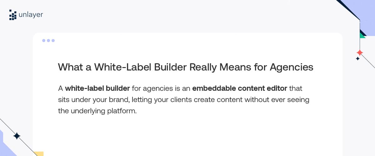 Definition of a white-label builder for agencies.