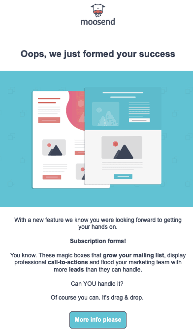 Simple, colorful email template from moosend Simple, colorful email template from moosend