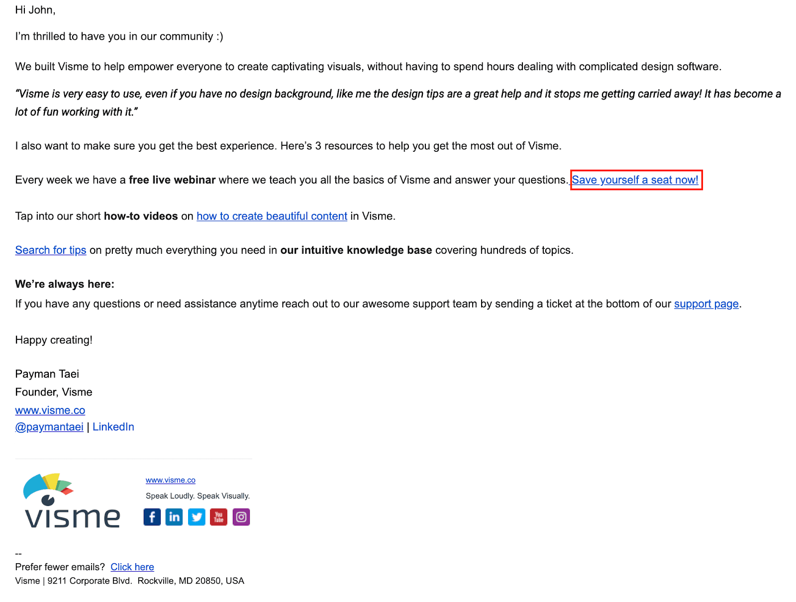 Example of simple text-only email Example of simple text-only email