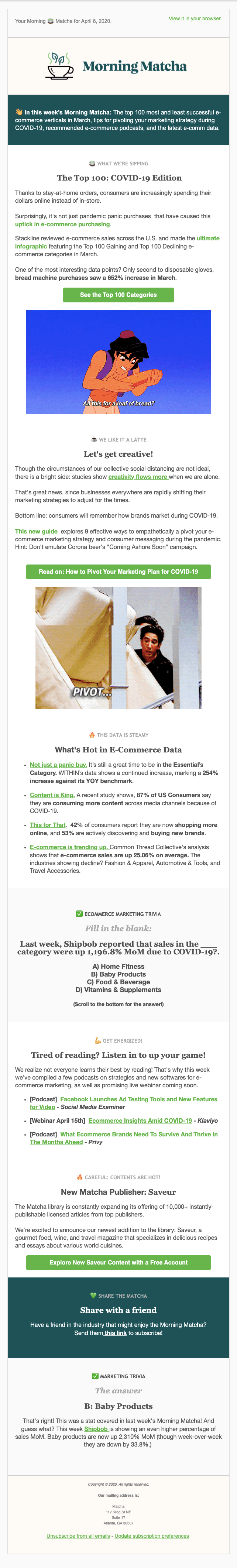 Scrolling email template example from Matcha Scrolling email template example from Matcha