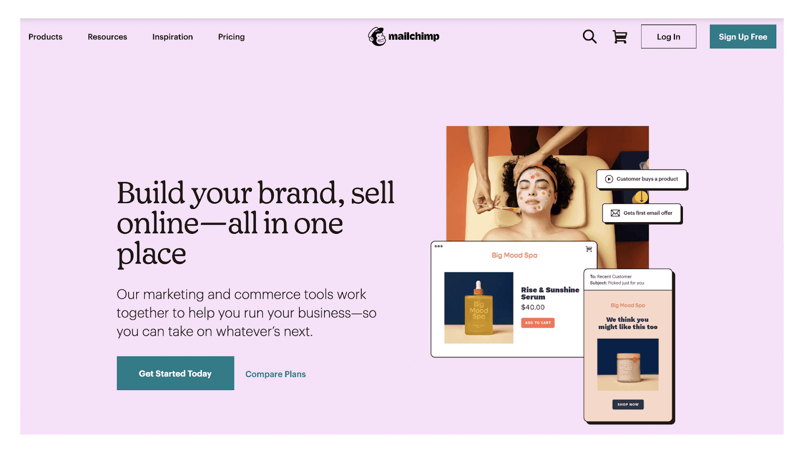Mailchimp webpage Mailchimp webpage
