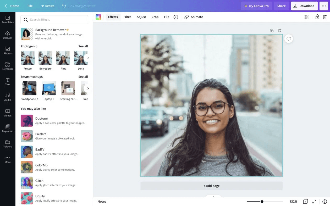 Canva interface Canva interface