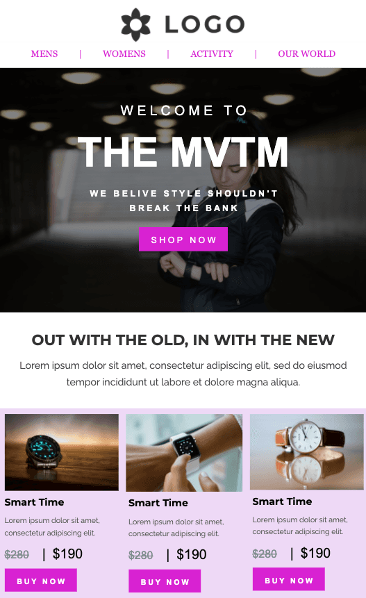 Welcome email template Welcome email template