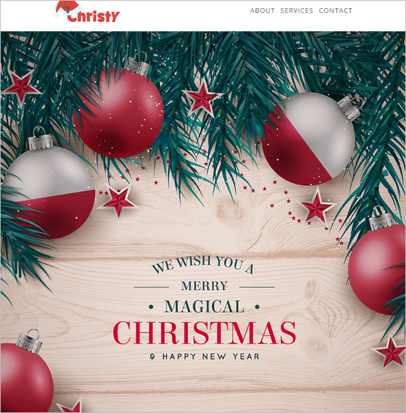 New Year email design with a hint of Christmas New Year email design with a hint of Christmas