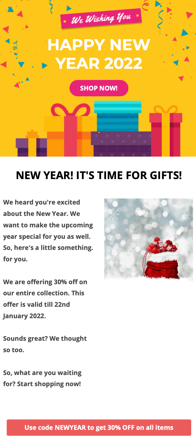 New Year email template New Year email template