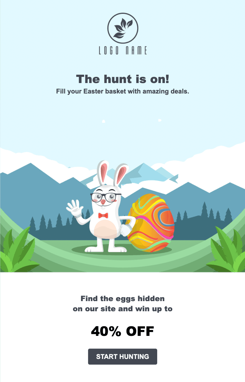 Easter scavenger hunt email template from Unlayer Easter scavenger hunt email template from Unlayer