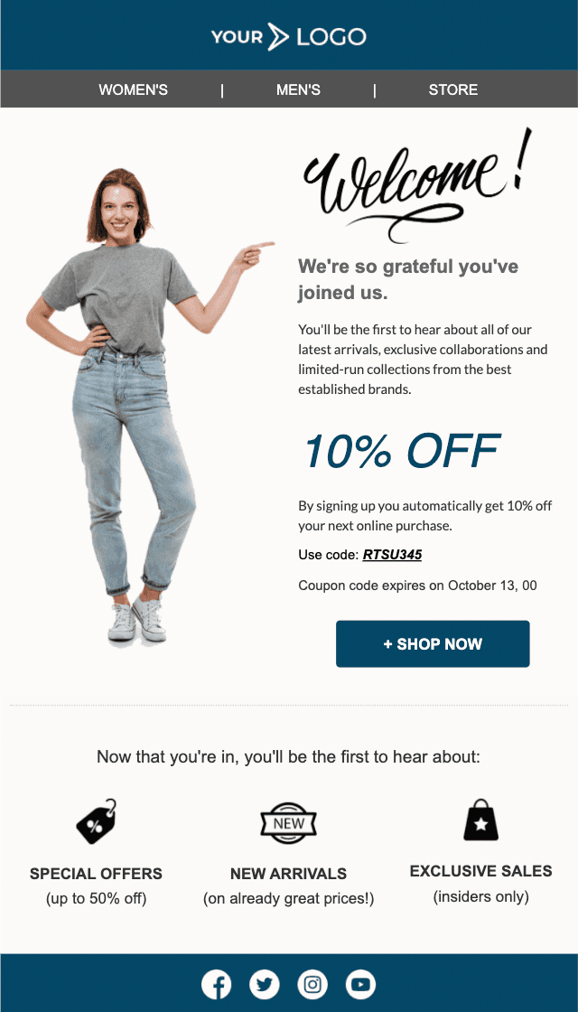 Free welcome email templates from Unlayer Free welcome email templates from Unlayer