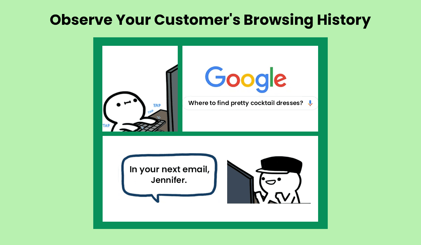 Personalize your email according to your customer’s browsing history Personalize your email according to your customer’s browsing history