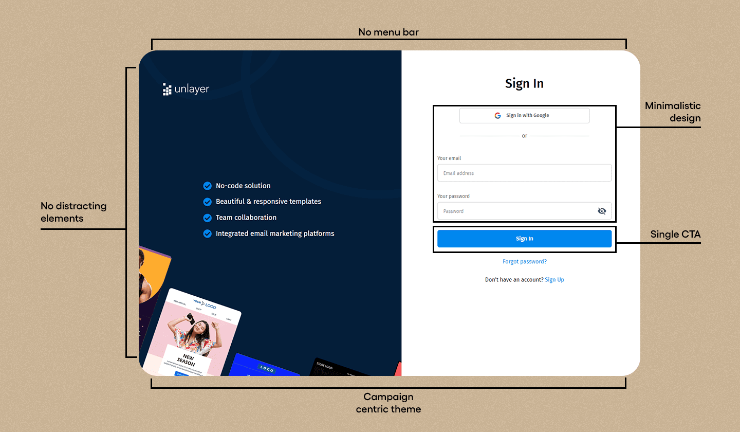 Landing page to sign up for Unlayer. Landing page to sign up for Unlayer.