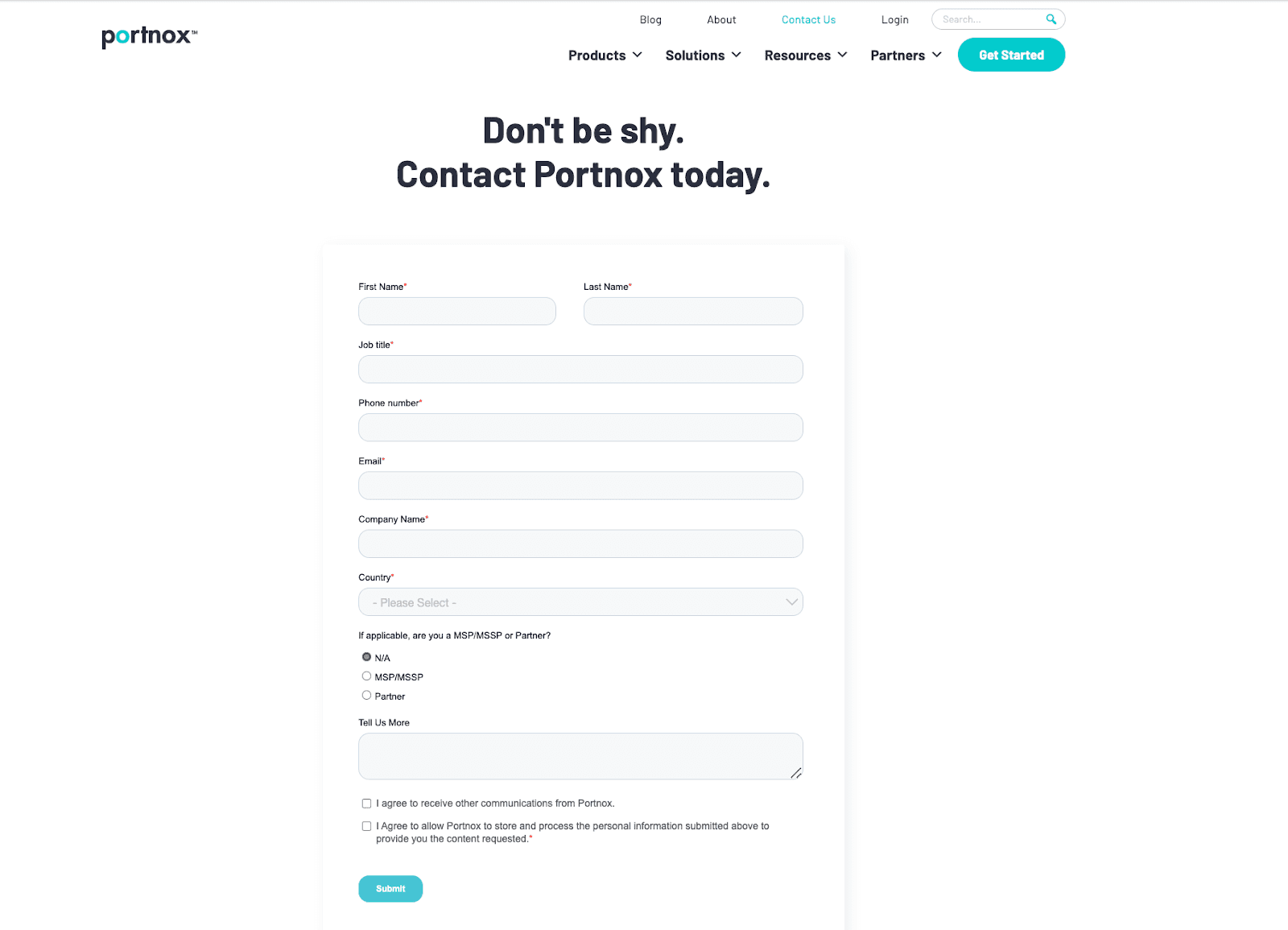 Lead generation landing page example from Portnox. Lead generation landing page example from Portnox.