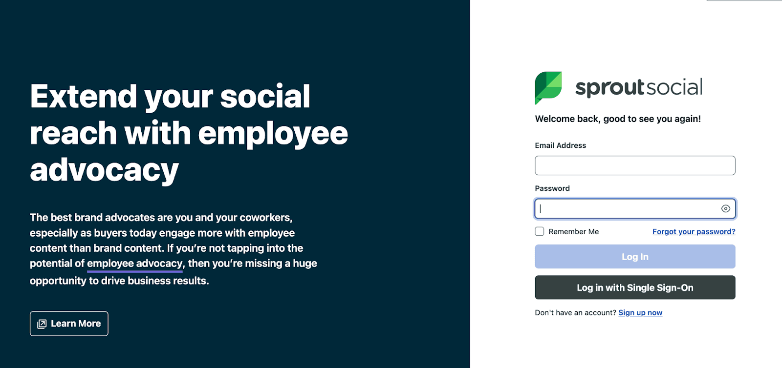 Lead generation landing page example from Sprout Social Lead generation landing page example from Sprout Social