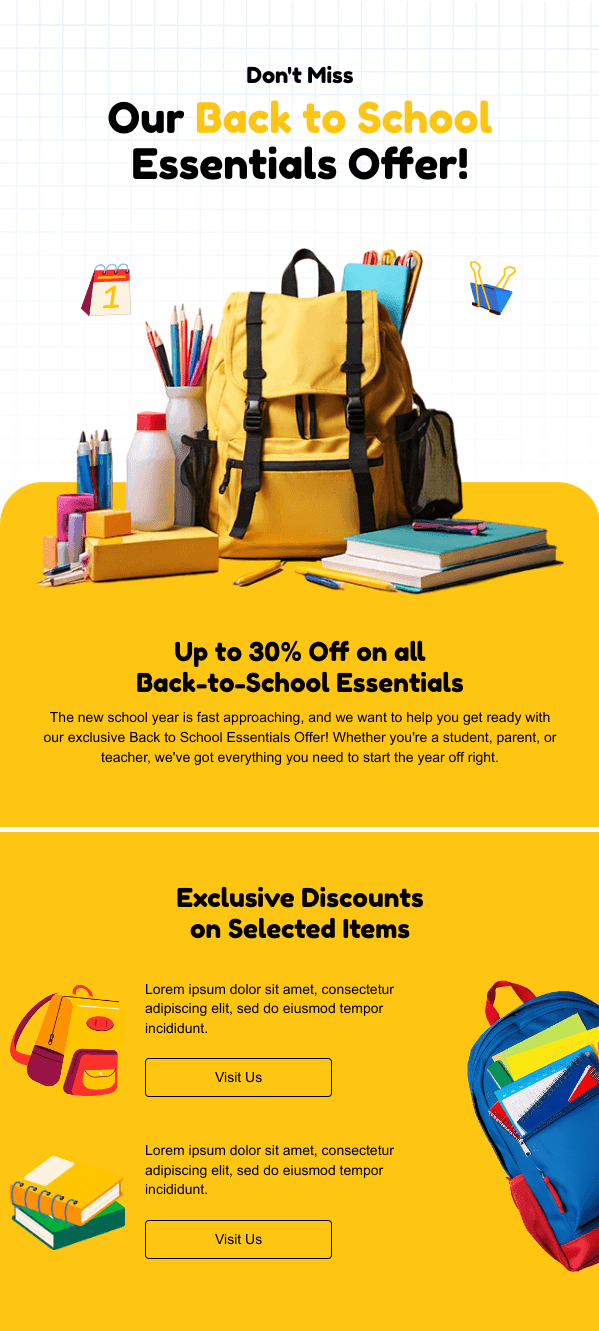 Back to school campaign template