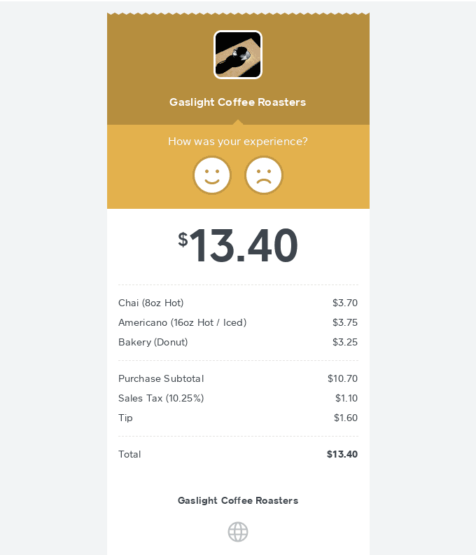 Invoice template in Unlayer editor