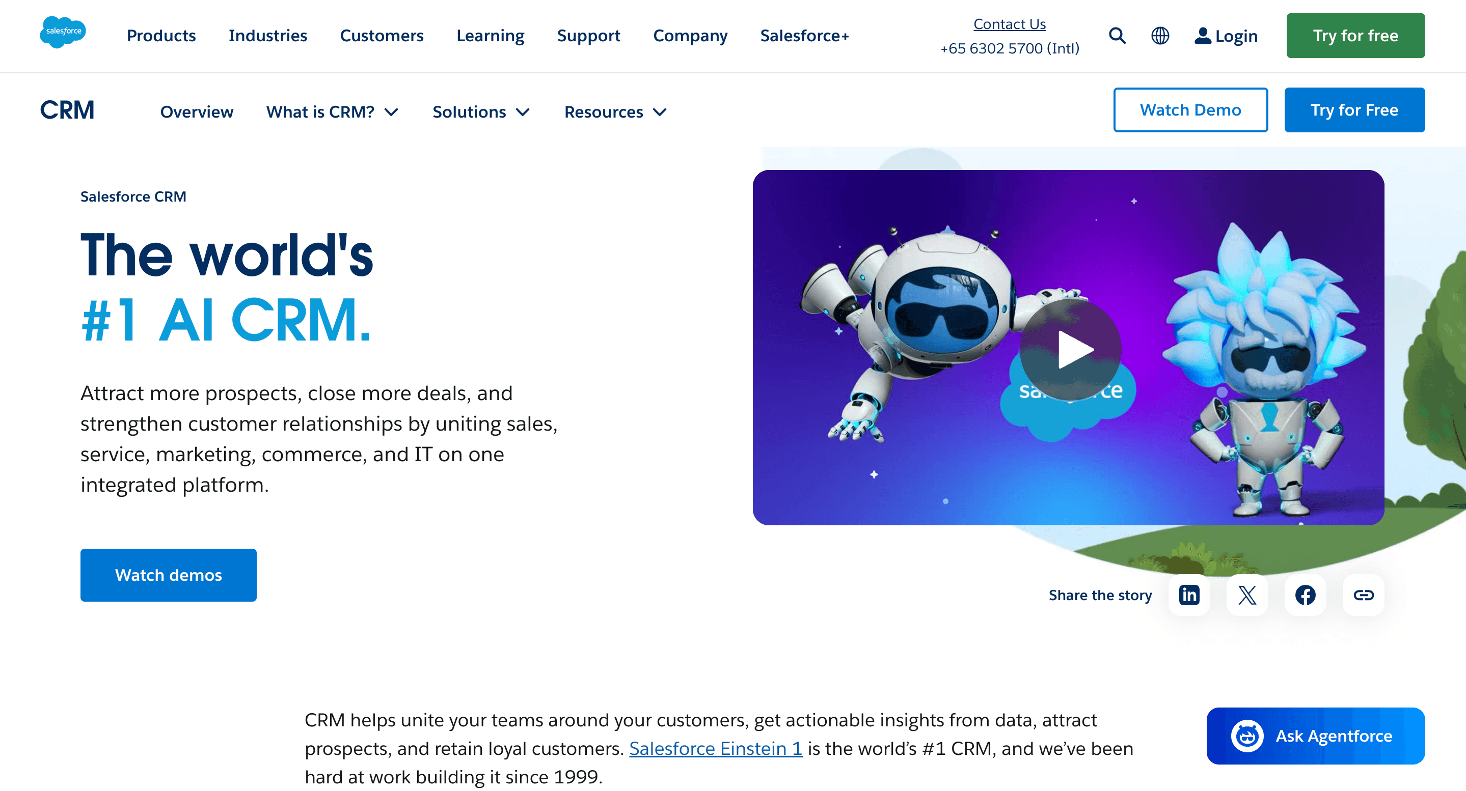 Salesforce homepage.