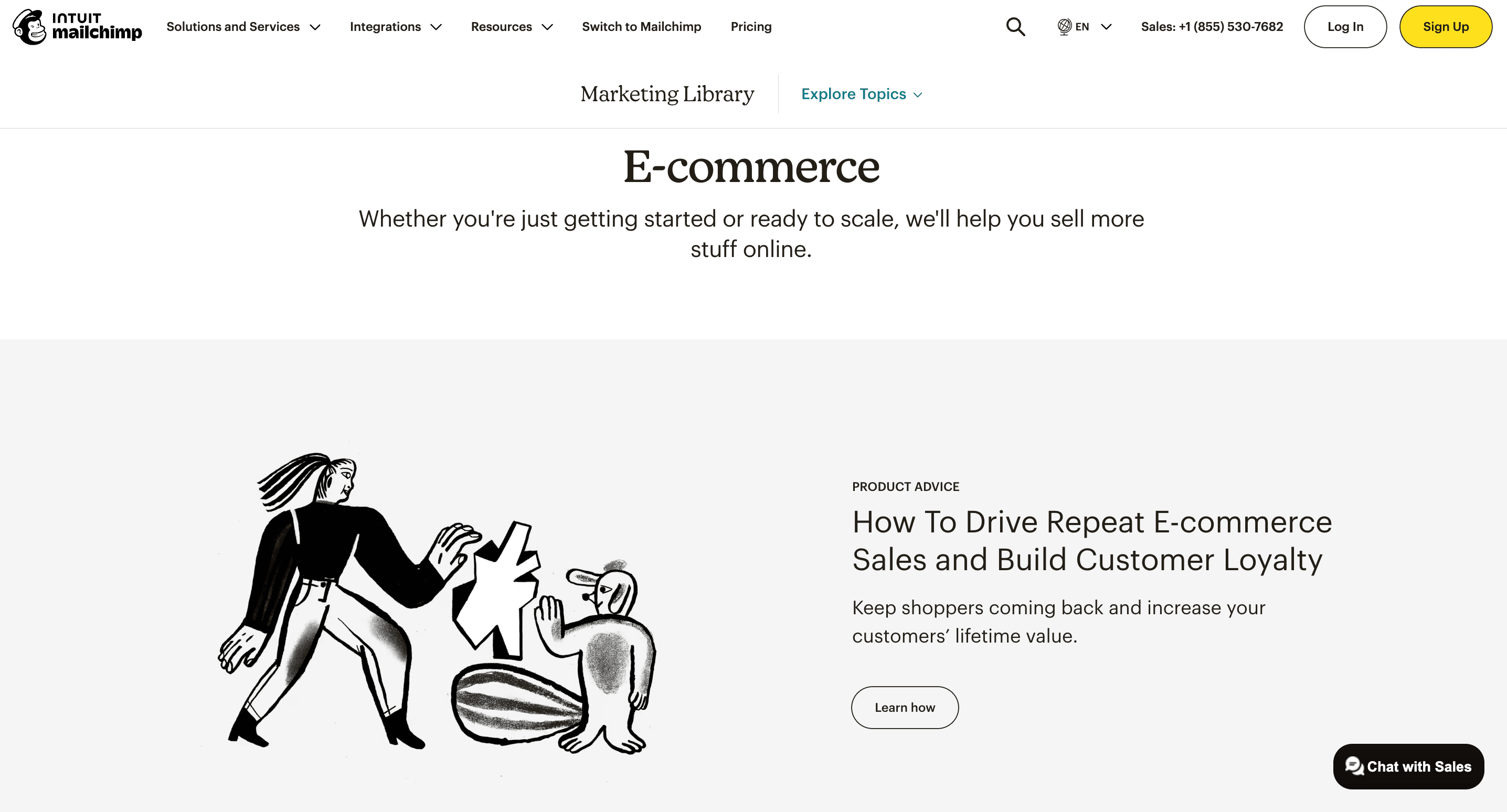 Mailchimp’s brand consistent landing page example.